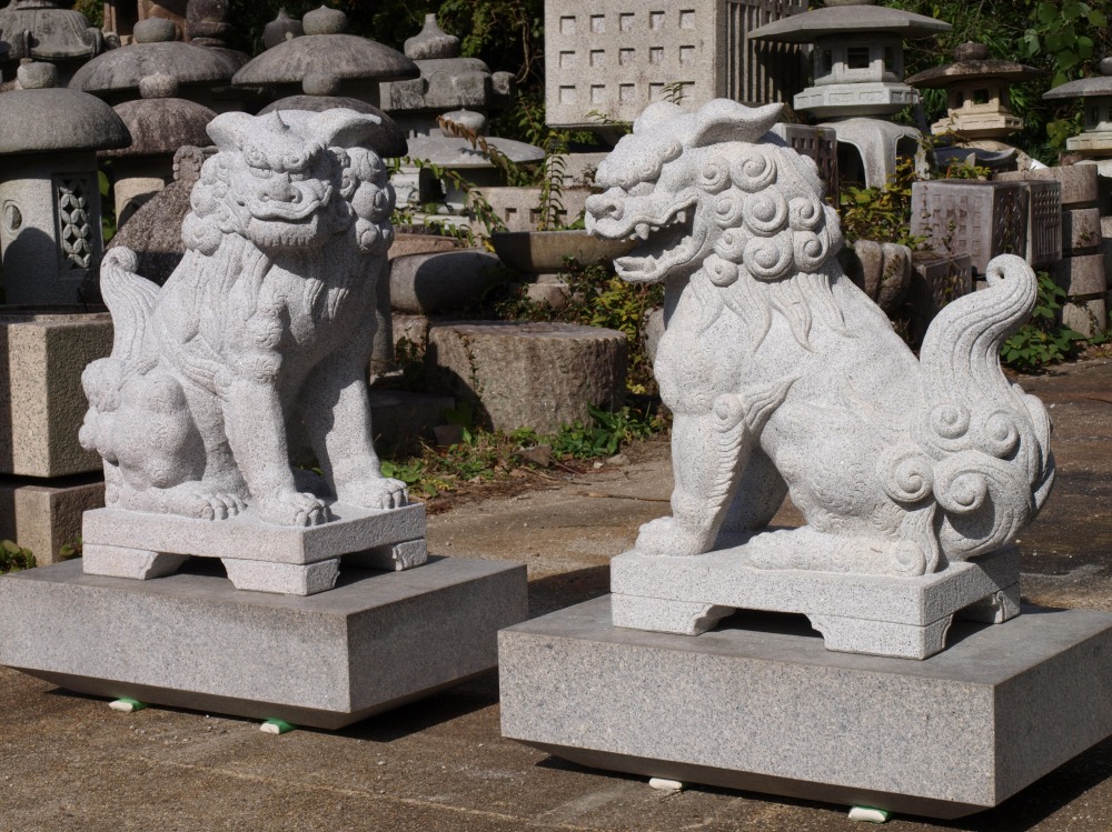 獅子狛犬の製品案内愛知県岡崎市の石灯篭・水鉢蹲など石材製品の製造