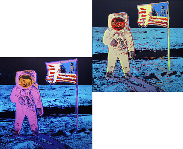 アンディウォーホル【希少】宇宙飛行士とアメリカ国旗 フレーム付き