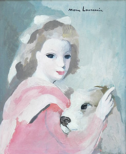 女性と犬 - アート・絵画の販売、買取なら銀座のアートギャラリー翠波画廊