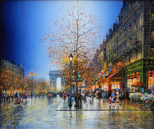ギィ・デサップ作品紹介｜パリ、シャンゼリゼ通り｜銀座の絵画販売