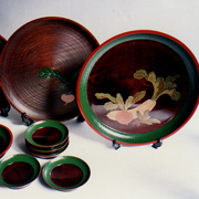 作品紹介：漆器（桑名盆・建築）｜桑名塗師「山本翠松」