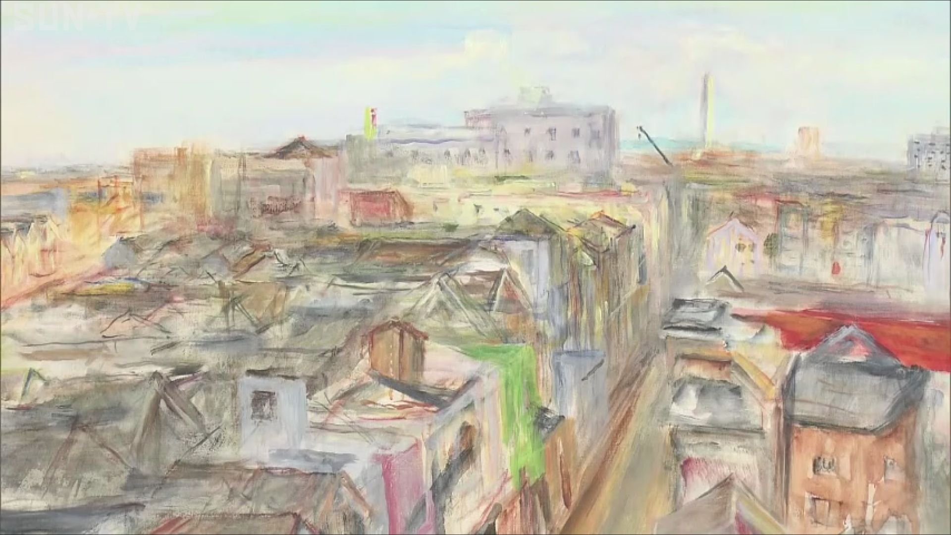 画家の男性が風景画を寄贈 復興遂げた長田の様子描く - サンテレビニュース