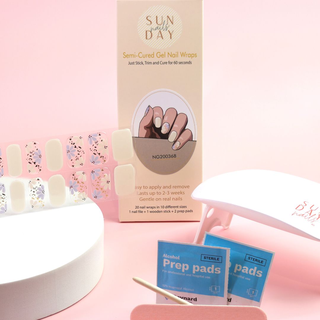 Petals Semi Cured Gel Nail Sticker Kit – Sunday Nails