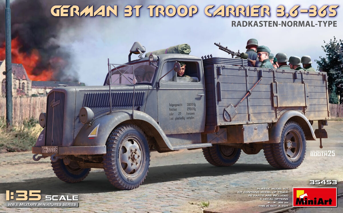German 3T Troop Carrier 3,6-36S - Radkasten-Normal-Type MiniArt 35453
