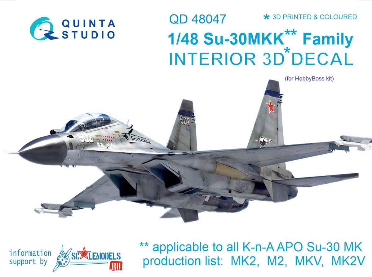 Su-30MKK 3D-Printed & coloured Interior on decal paper 2 Quinta