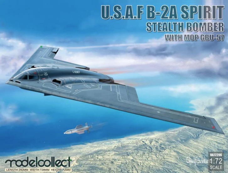 USAF B-2A Spirit Stealth Bomber with Mop GBU-57 Model Collect -UA72206