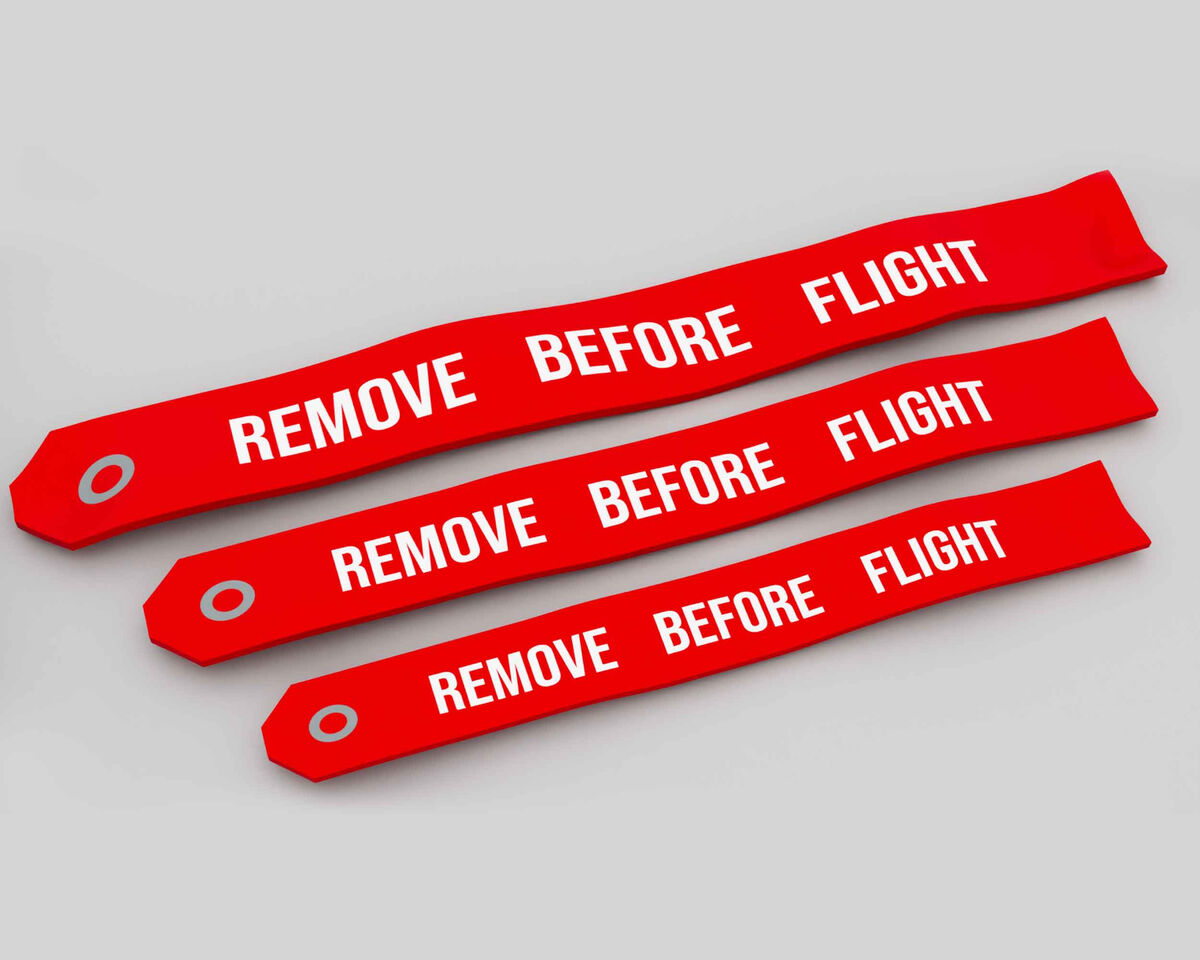 Remove Before Flight Signs 7,0mm, 8,5mm, 10,0mm (White) Anyz Model