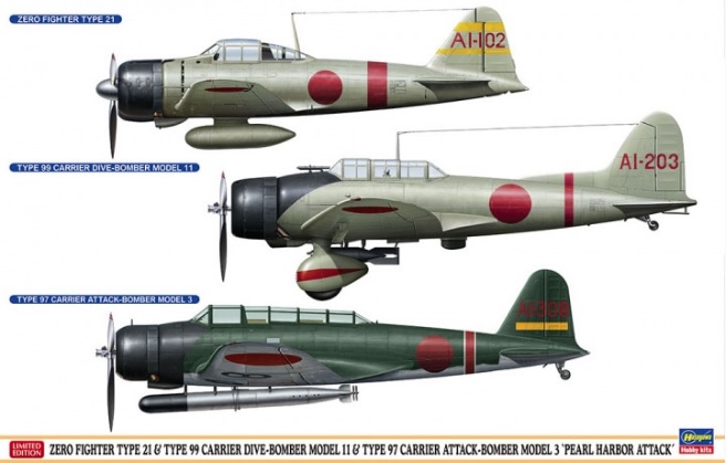 52148 Zero Fighter Type 21 & Type 99 Carrier Dive-Bomber Model 11