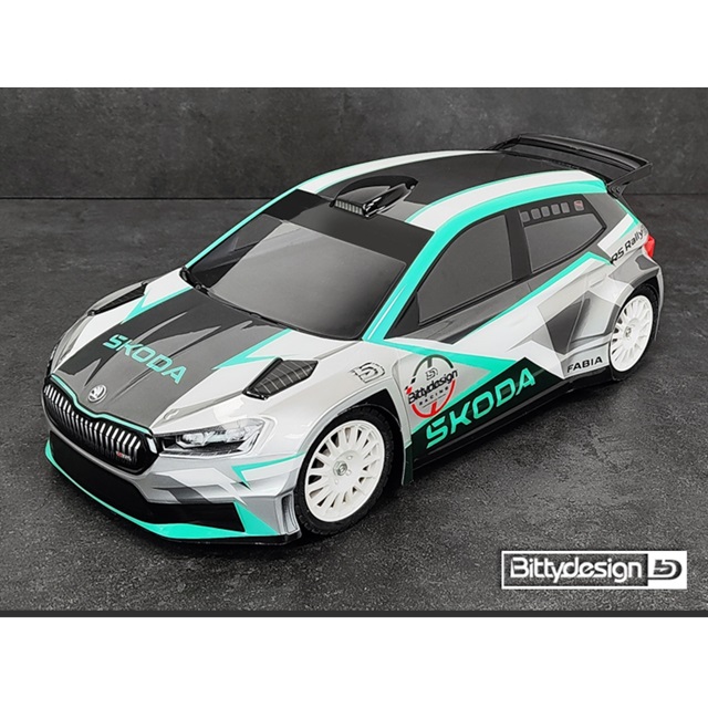 SKODA Fabia RS Rally2 クリアーボディ 1/10ラリー190mmライトウエイト