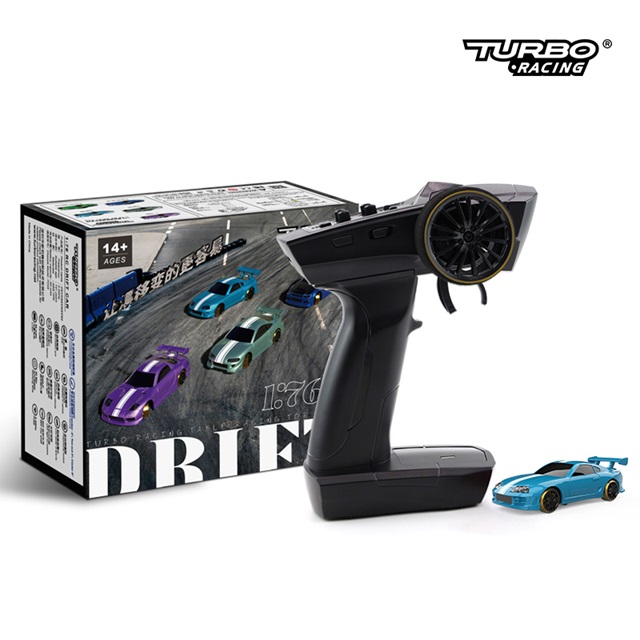TURBO RACING 1/76スケール C63ライトブルー 2WDドリフトカー [C63