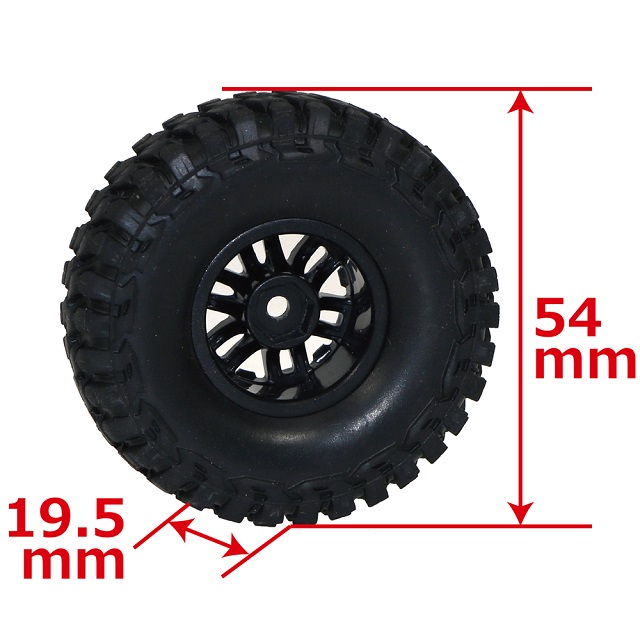 SP54mmクローラータイヤ&ホイルセット：MINI-Z4X4-21用 [MINI-Z4X4