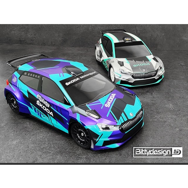 SKODA Fabia RS Rally2 クリアーボディ 1/10ラリー190mmライトウエイト