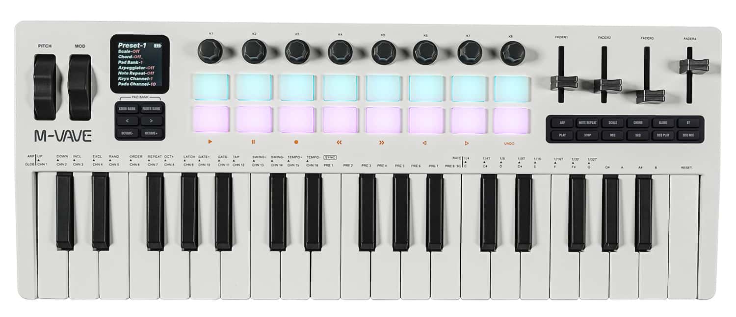M-VAVE SMK-37 Pro USB MIDI Controller Features Built-In Yamaha DX7