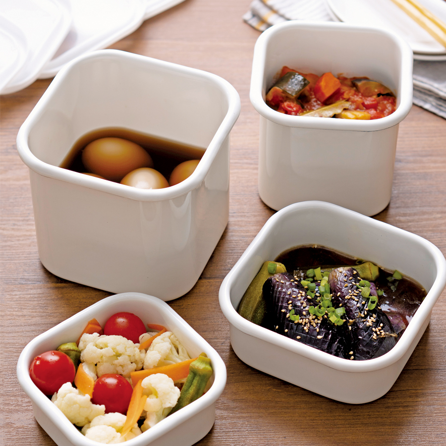 DELISH KITCHEN ホーロー深型保存容器1400ml HB-4238