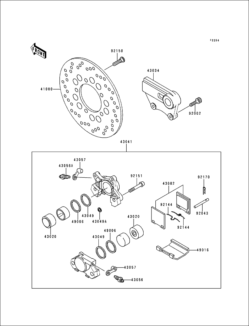 Powersports Kawasaki - ZX750 (NINJA ZX7R) 1998 - Rear Brake