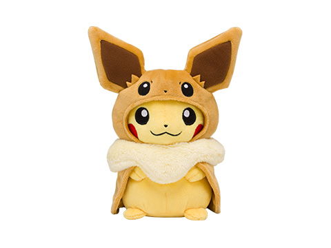 ポンチョ姿のピカチュウやイーブイたちのグッズが、ポケモンセンターに