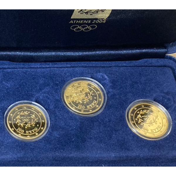 アテネ2004オリンピック競技大会公式記念プルーフ金貨 3種セット
