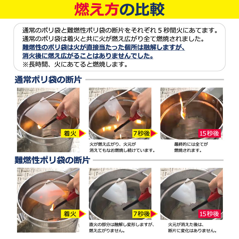 RF13 難燃性10L – 半透明 白 – 厚み0.03mm – メーカー直販、業務用ポリ