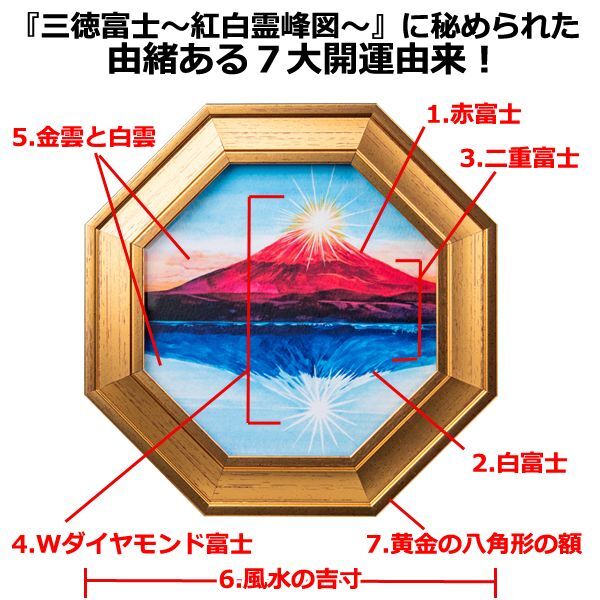 風水アート「三徳富士〜紅白霊峰図〜」FRM-SFJ
