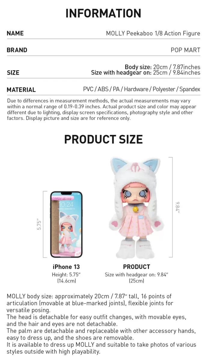 MOLLY Peekaboo 1/8 actionfigur - POP MART Danmark