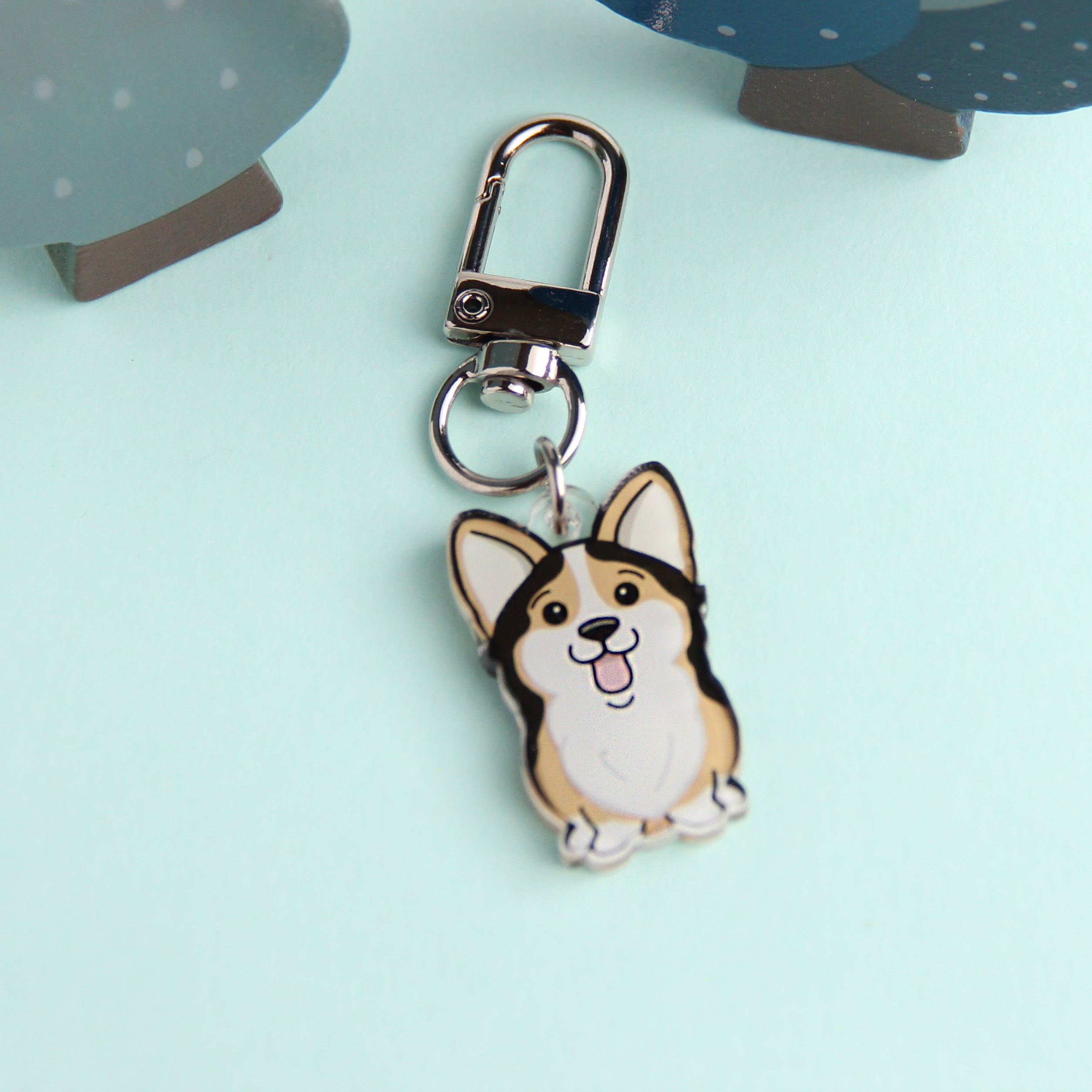 3cm ミニコーギー アクリルキーホルダー - かわいい犬種のコレクション