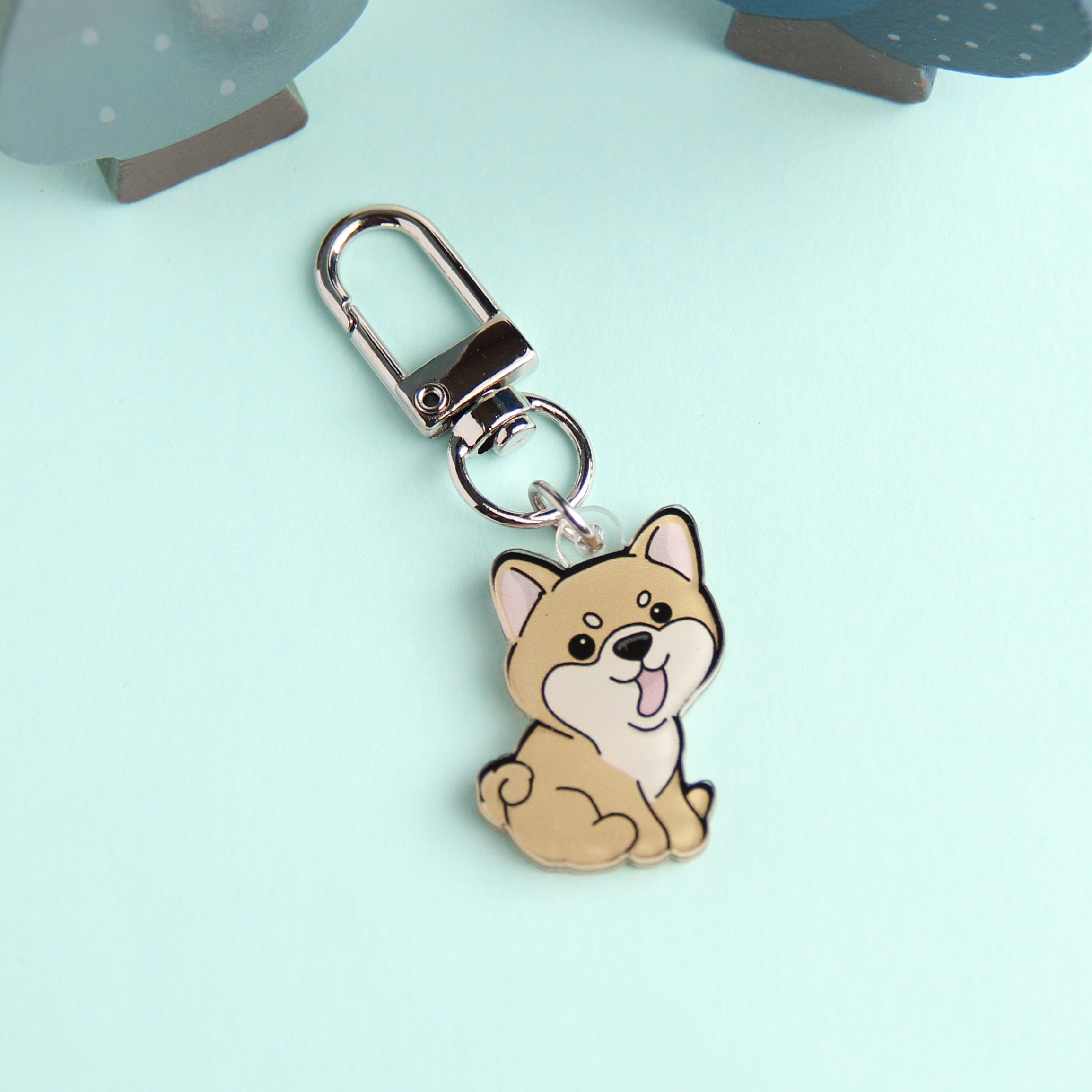 3cm ミニ柴犬アクリルキーホルダー - かわいい犬種のコレクション