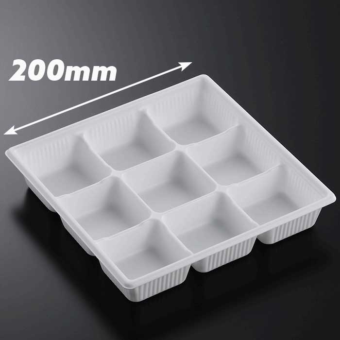 惣菜容器SDキャセロ20-20 9つ仕切り白本体50枚｜foodware+