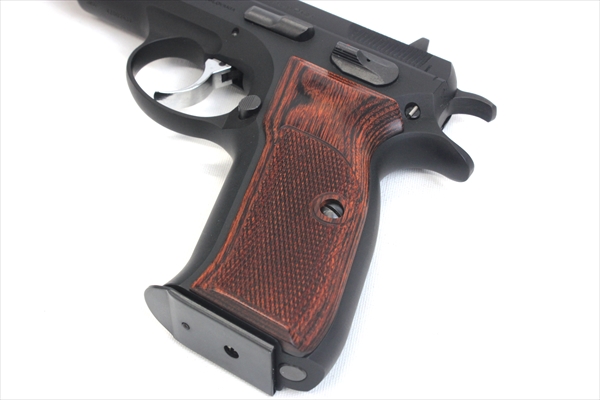 ウッドグリップ｜KSC製｜Cz75｜チェッカー/ブラウン [AWG-1449
