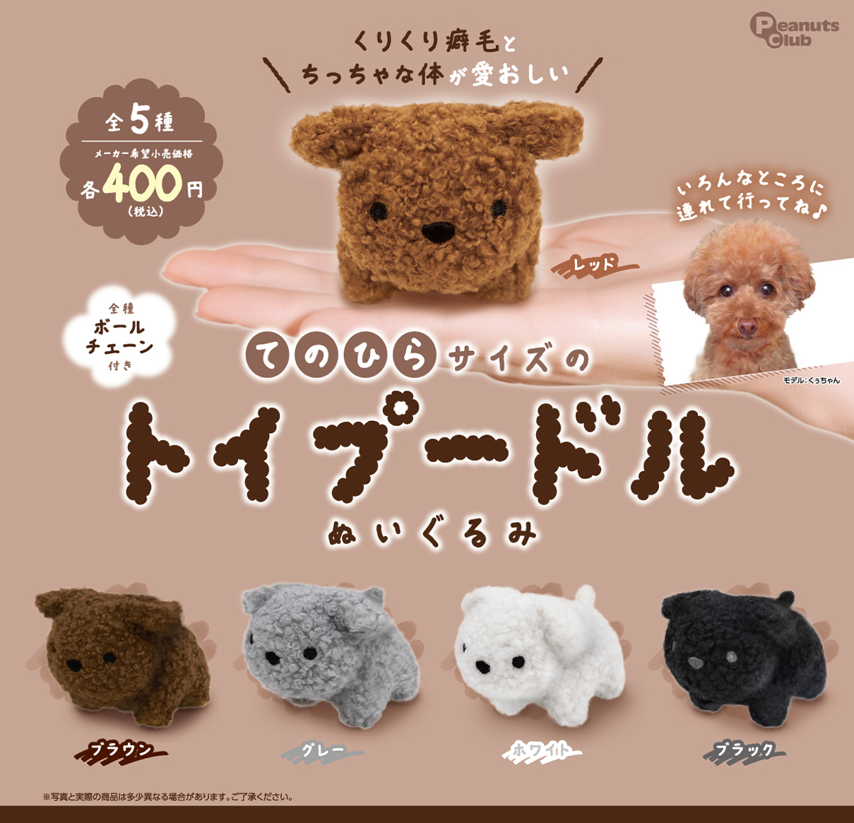 てのひらサイズのトイプードルぬいぐるみ ｜ 株式会社ピーナッツクラブ