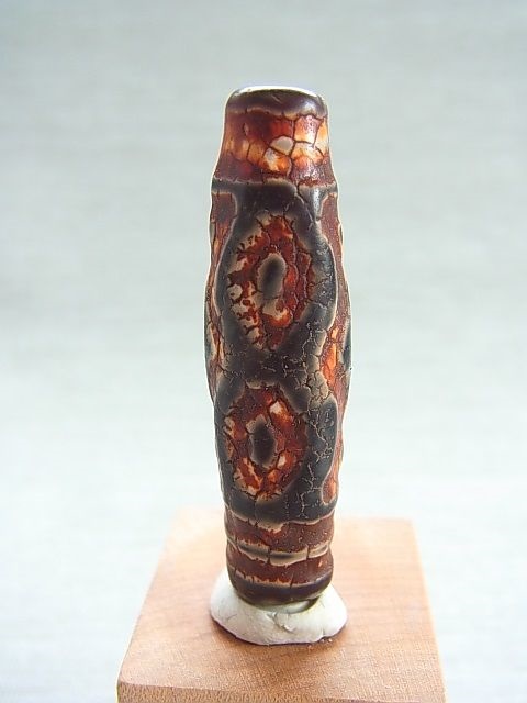 ヴィンテージ：西蔵（チベット）天珠「龍七眼」 直径約13.5×48mm