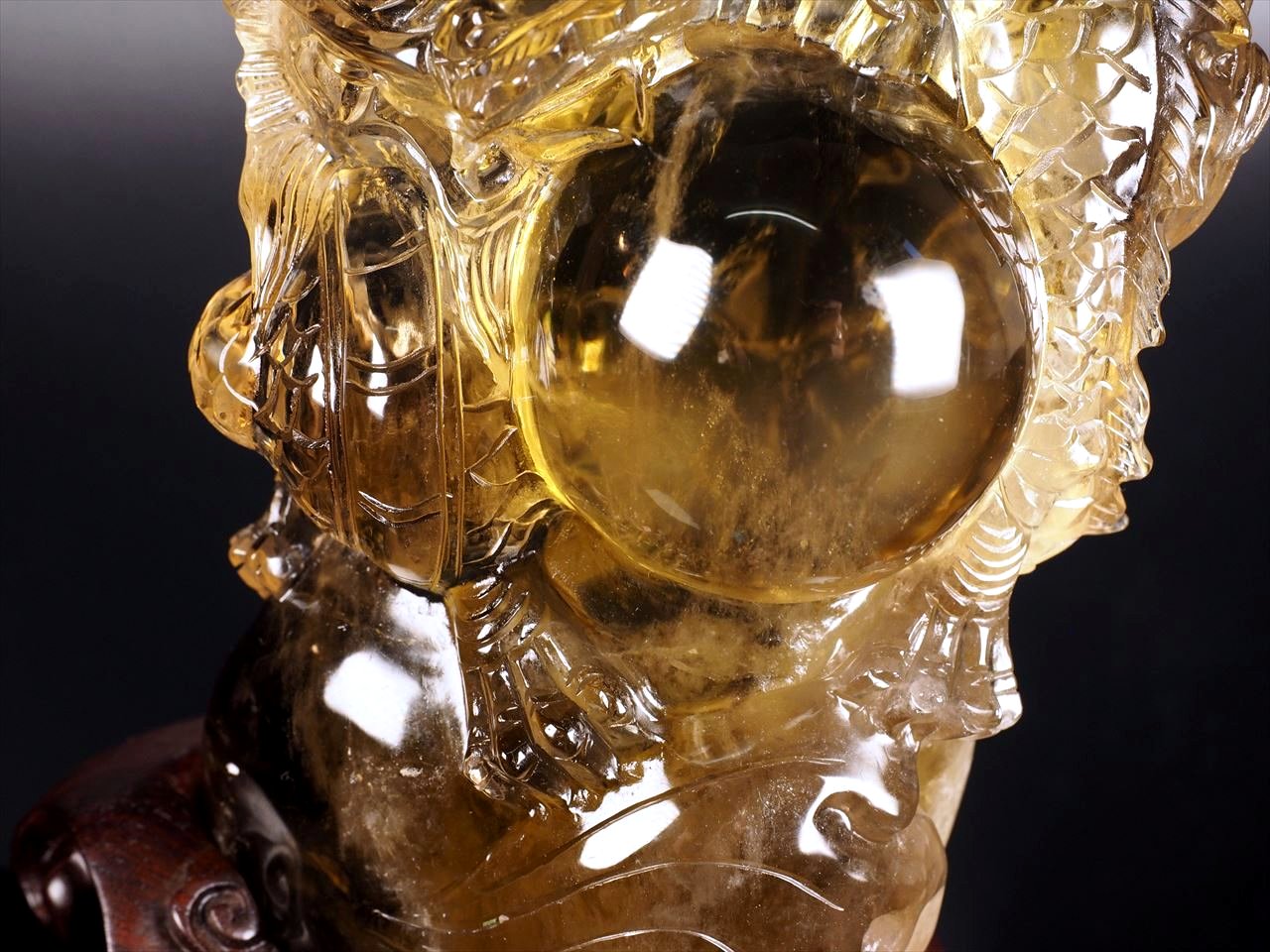 ◇至高の逸品!!◇極上超透明シトリン【黄水晶】◇大吉開運！玉持ち龍神