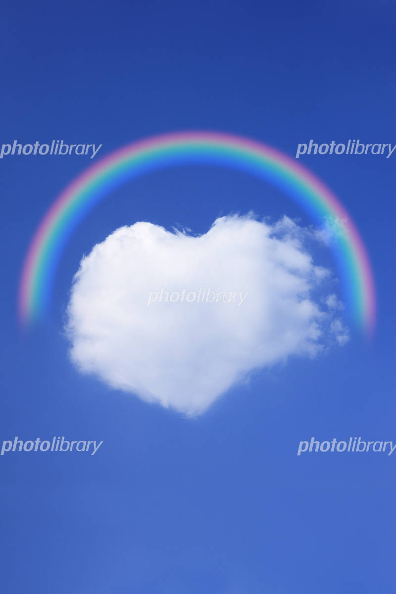 ハートの雲と虹 写真素材 [334883] - フォトライブラリー