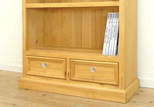 カントリー家具｜収納棚・ブックシェルフ｜クリスタル取手｜パイン