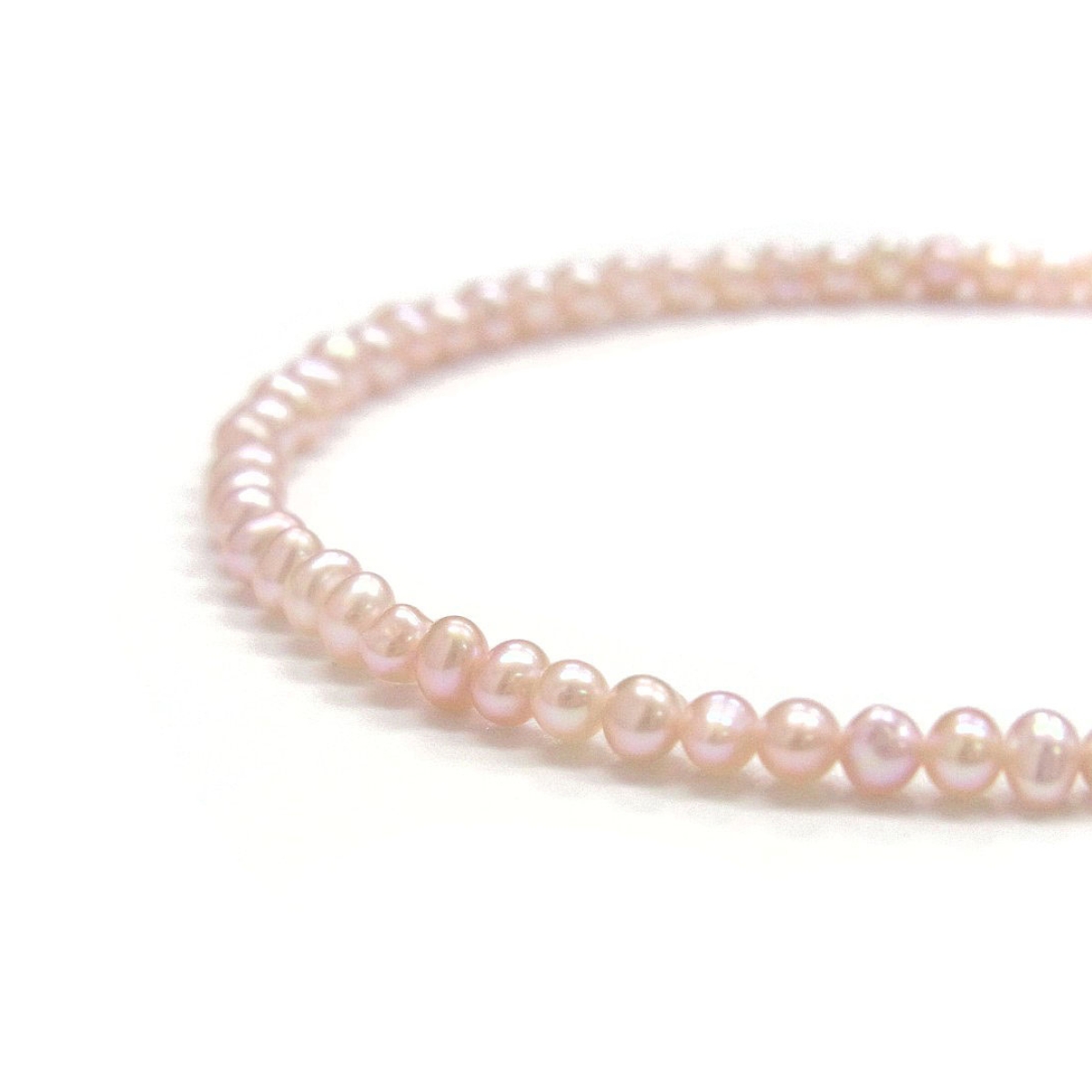 淡水真珠 ベビーパールロングネックレス 2.5-3mm ピンク 80cm 100cm