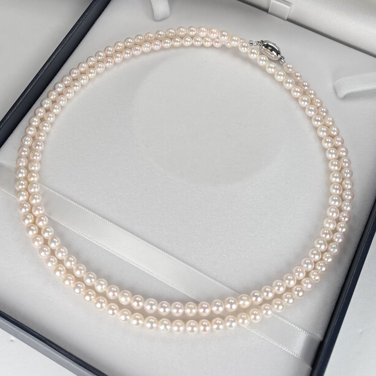 アコヤ真珠 ベビーパールロングネックレス 5-5.5mm ラウンド ホワイト