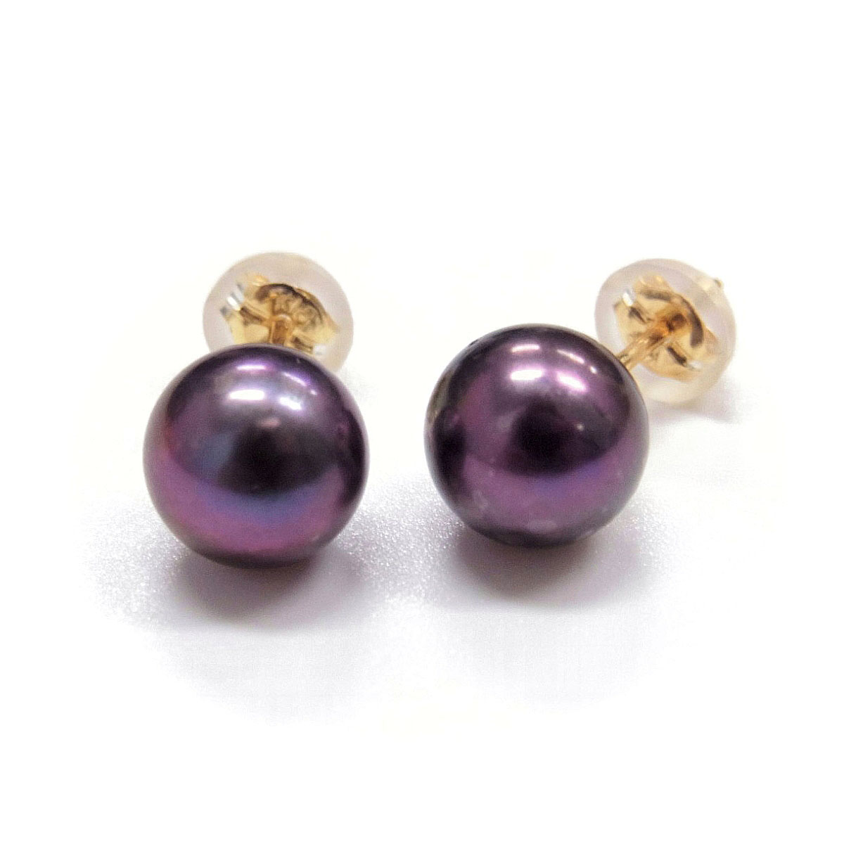 アコヤ黒真珠 パールピアス イヤリング 7.5-8mm ブラック ラウンド
