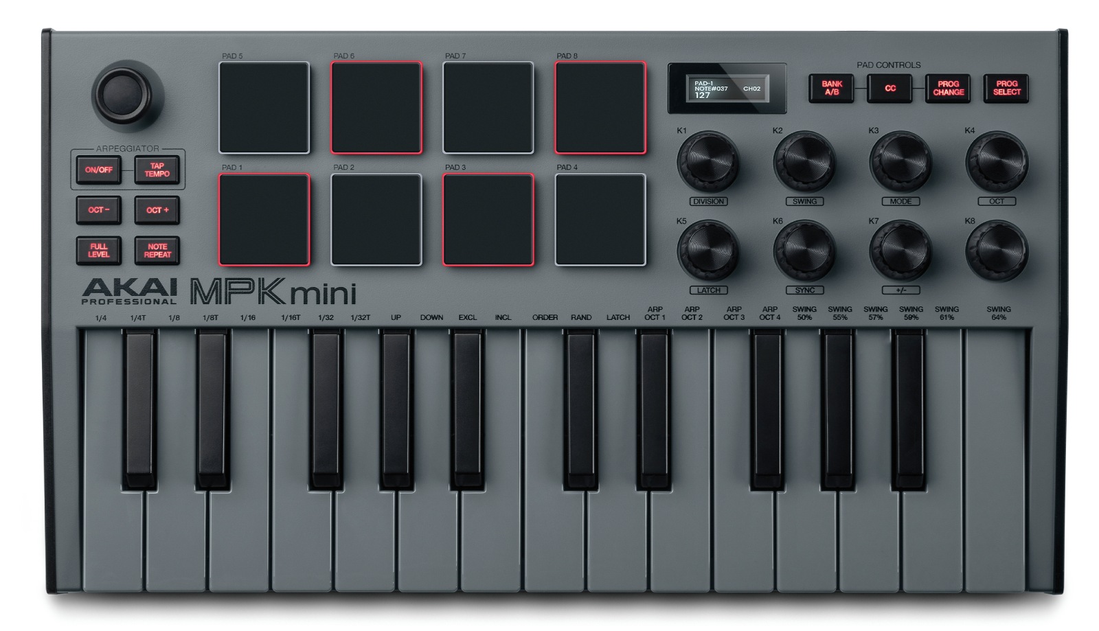 Akai MPK Mini MK3 Keyboard Controller- Special Edition Gray