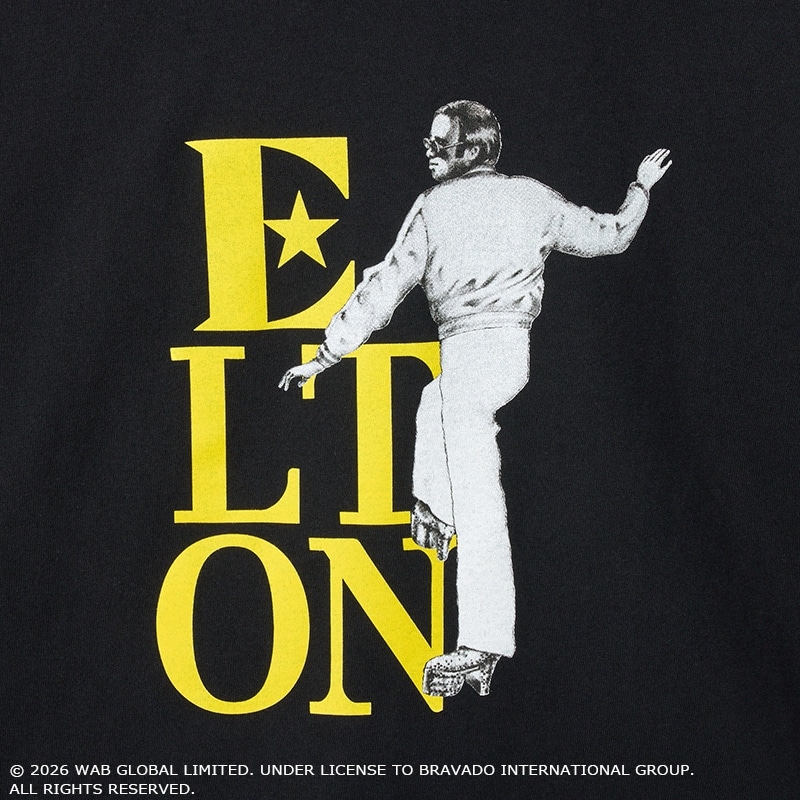 Elton John / エルトン・ジョン Tシャツ ブラック (ワイド)(ブラック