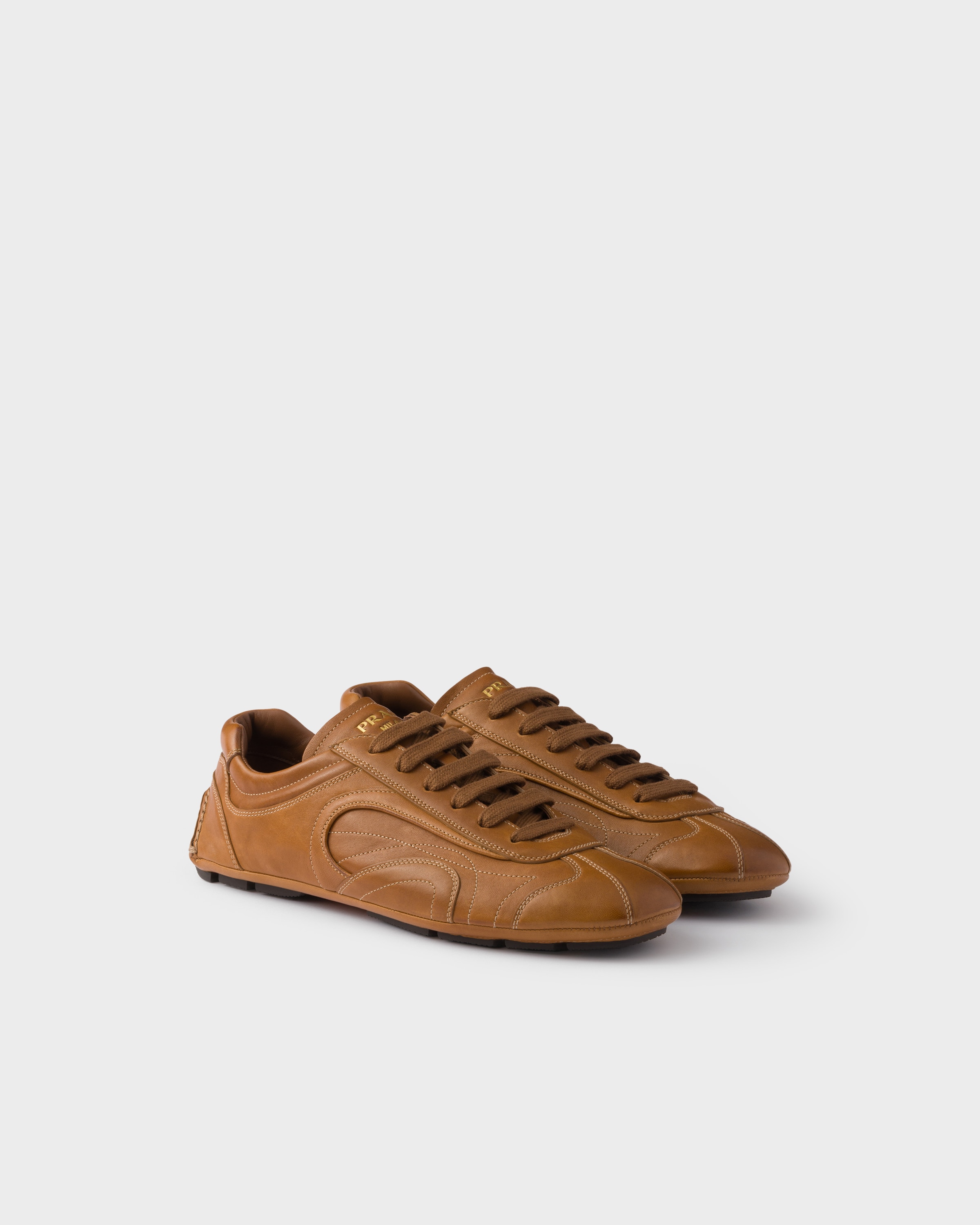 Caramel Montecarlo Re-edition 2005 Antiqued Nappa Leather Sneakers