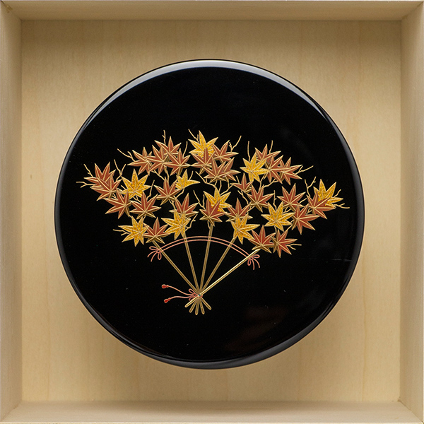 波に鶴 金銀蒔絵 高月一対 木箱 木製漆器 高坏 高槻 菓子器 【MA743