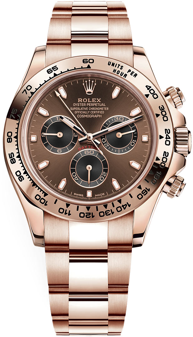116505 Chocolate Black Index Rolex Cosmograph Daytona Everose Gold