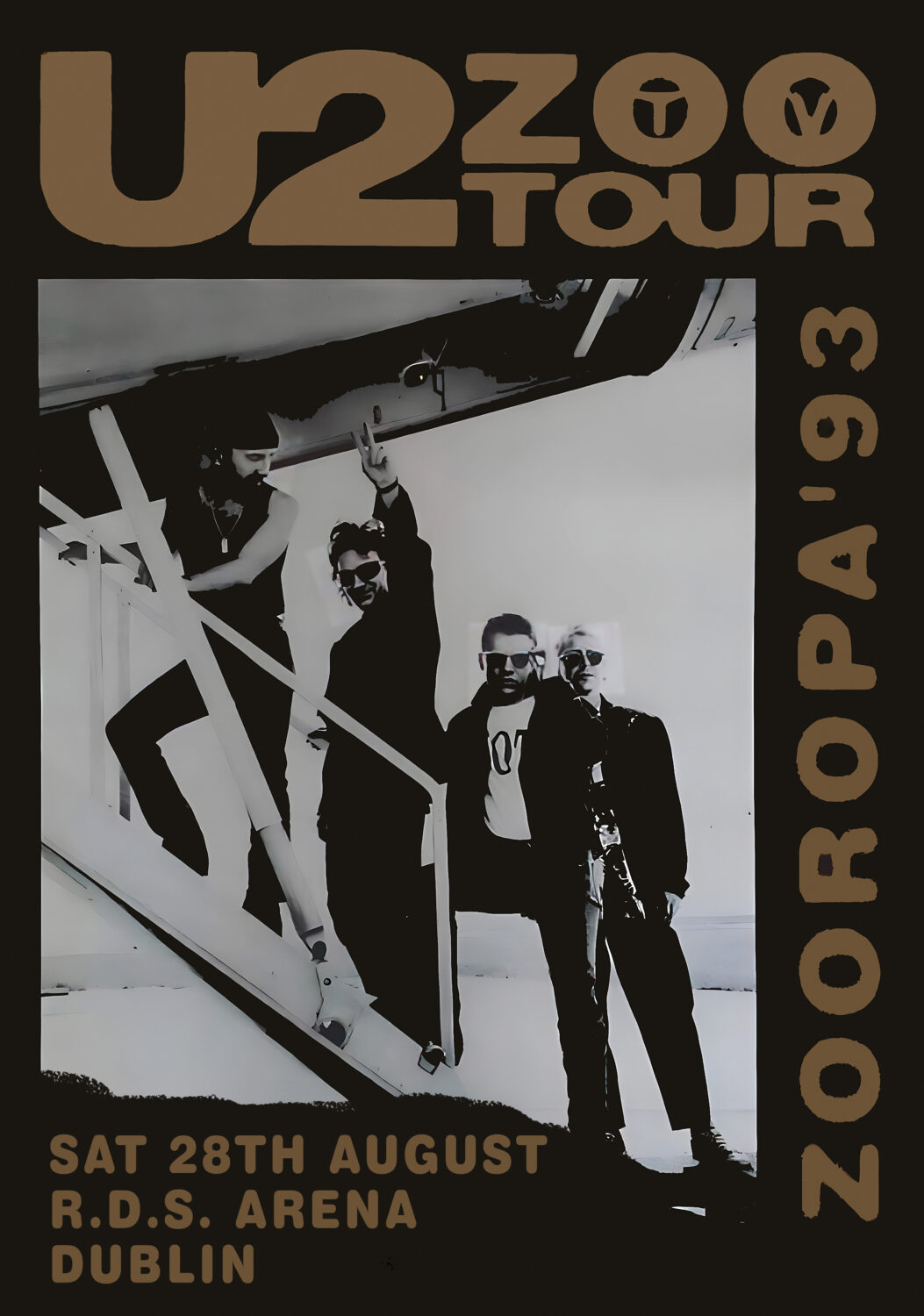 U2 Zoo TV Europa World Tour: DUBLIN RDS Arena 1993 Tour Poster