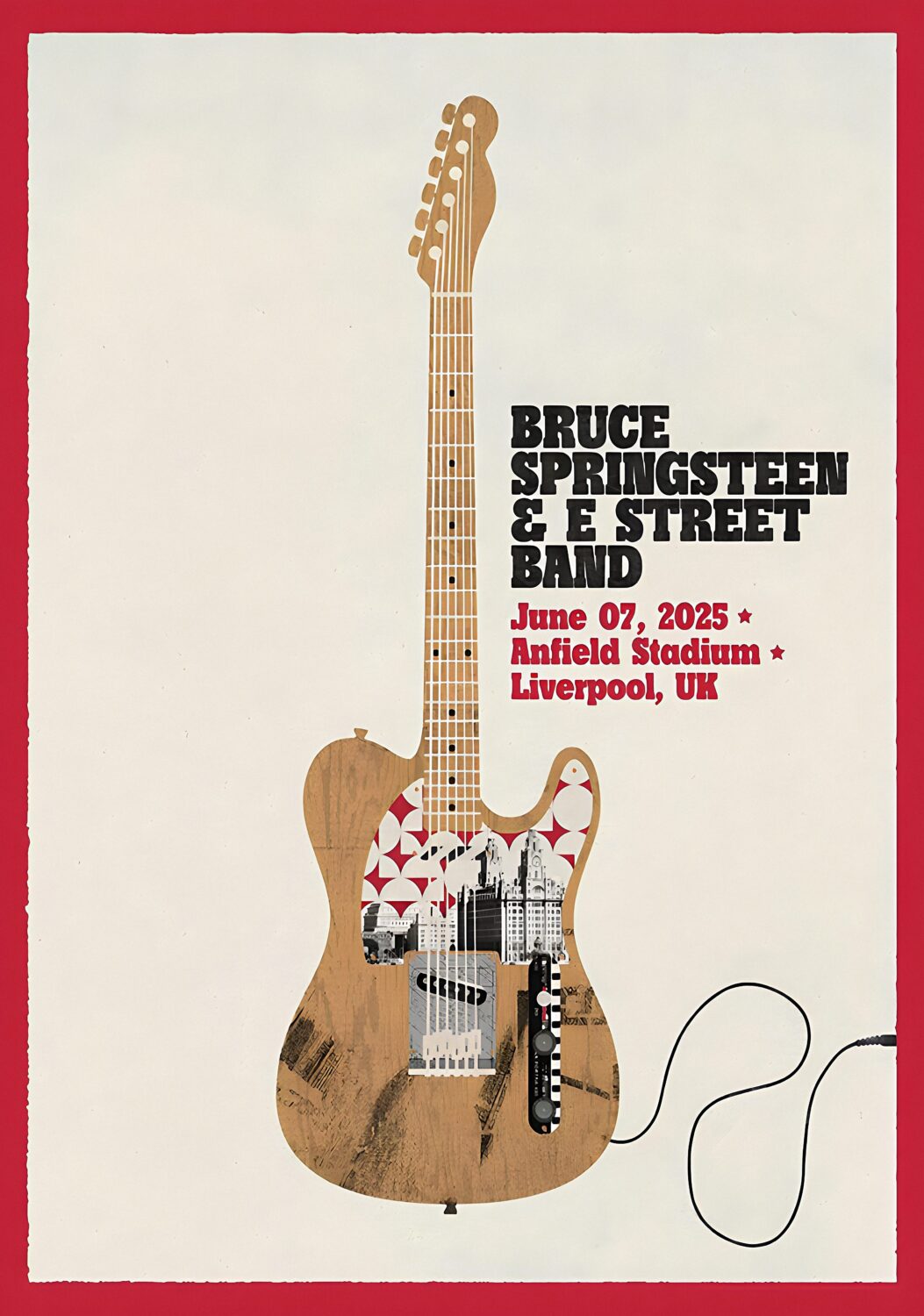 BRUCE SPRINGSTEEN Liverpool Anfield 7 June 2025 Tour Poster