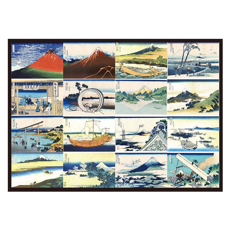 葛飾北斎】富嶽三十六景 3点セット｜額フレーム付き浮世絵ポスター