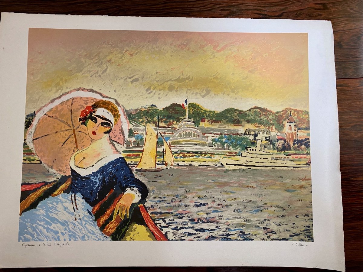 Proantic: Ramon Dilley Lithograph Artist Proof Evian