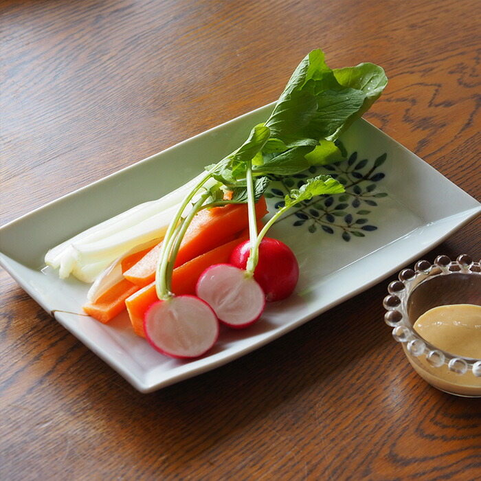 徳永遊心窯 染付 木立 長角皿 | 食器と料理道具の専門店「プロキッチン」