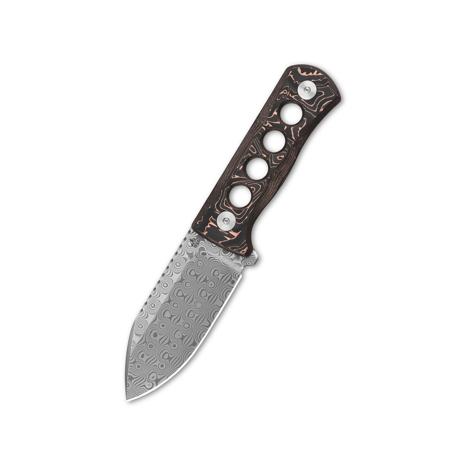 Canary Neck Knife | Damascus | Foil Carbon Fiber – QSP KNIFE
