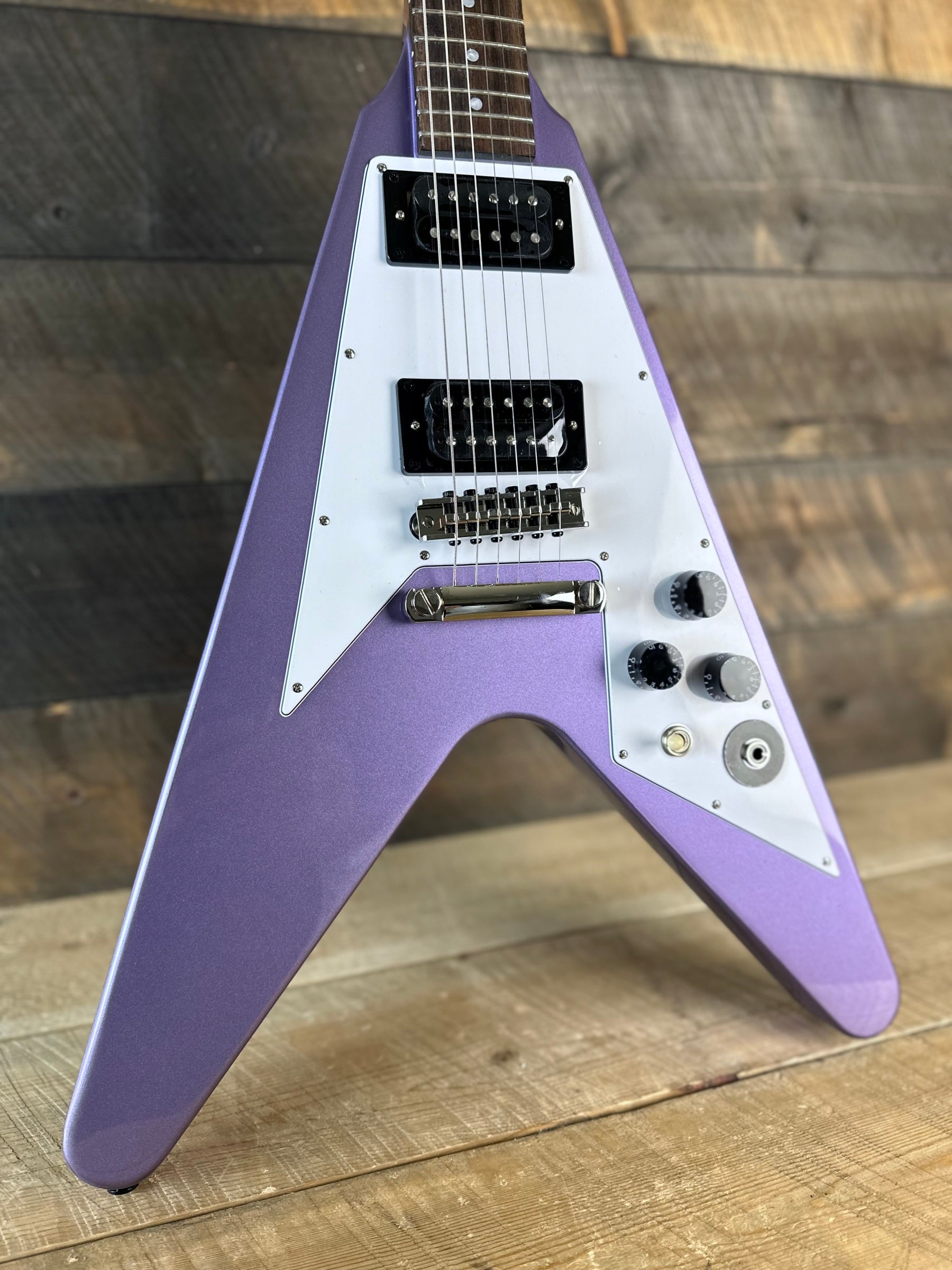 Used Epiphone Kirk Hammett 1979 Flying V - Purple Metallic