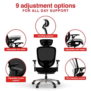 Staples Hyken Ergonomic Mesh Swivel Task Chair, Black (ST63137