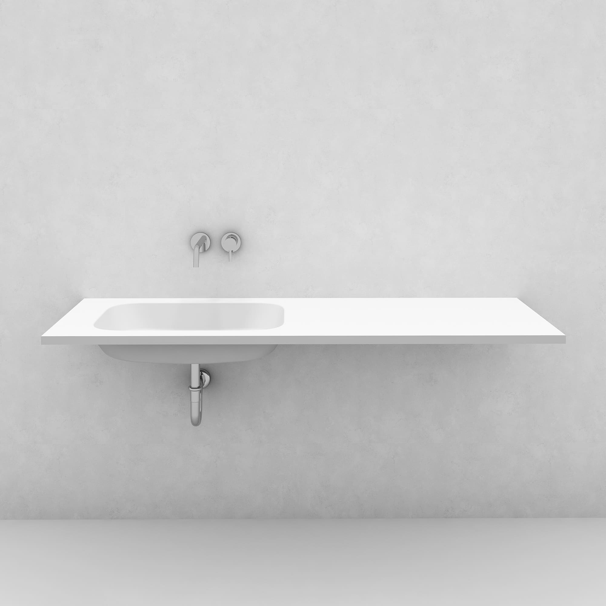人工大理石の洗面カウンター T23 角丸600ボウル 壁水栓用 | KB-PR014